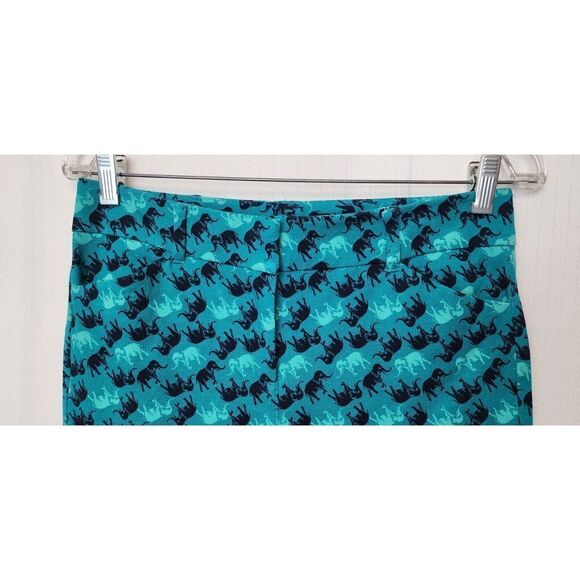 New York & Company Blue Patterned Ankle Pants - Picture 6 of 9